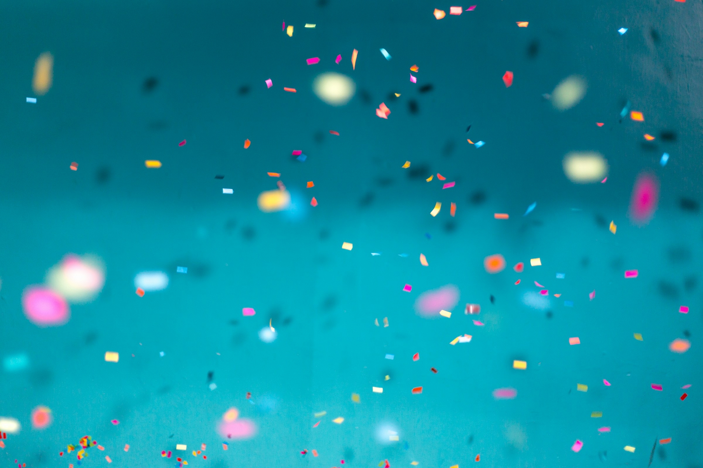 Abstract celebration image with confetti and decorations