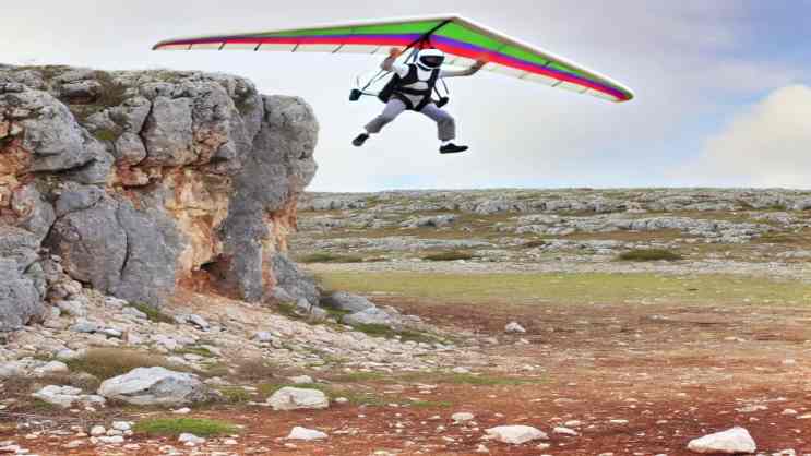 a genai shallow hang glider jump